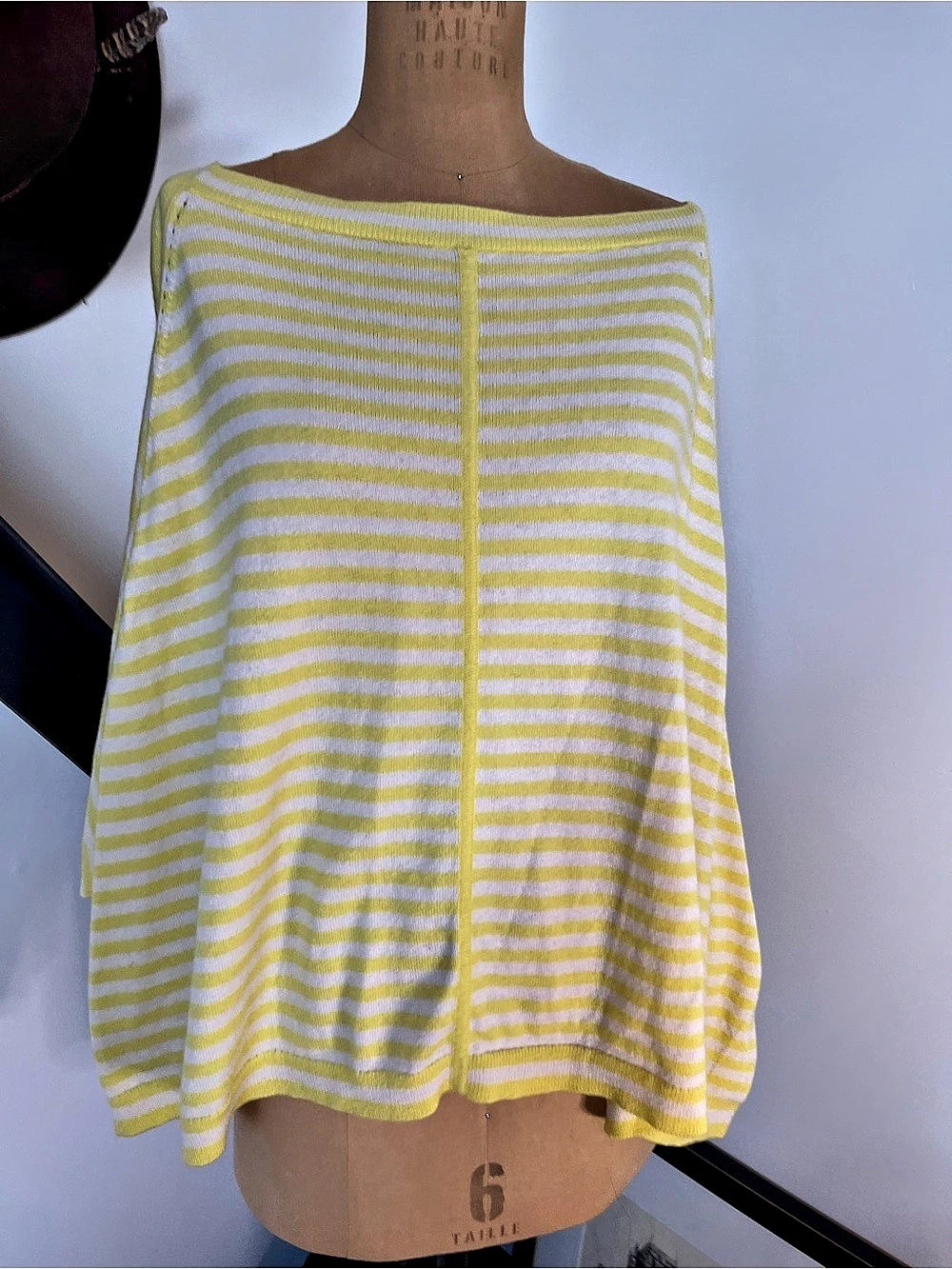Juicy Striped Scoop Neck Sweater in Yellow & White